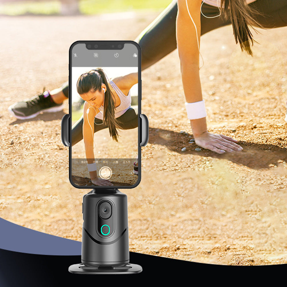 AI Smart Tracking Phone Gimbal 360-Degree Rotating  Gesture Control Bluetooth Remote Face and Body Tracking