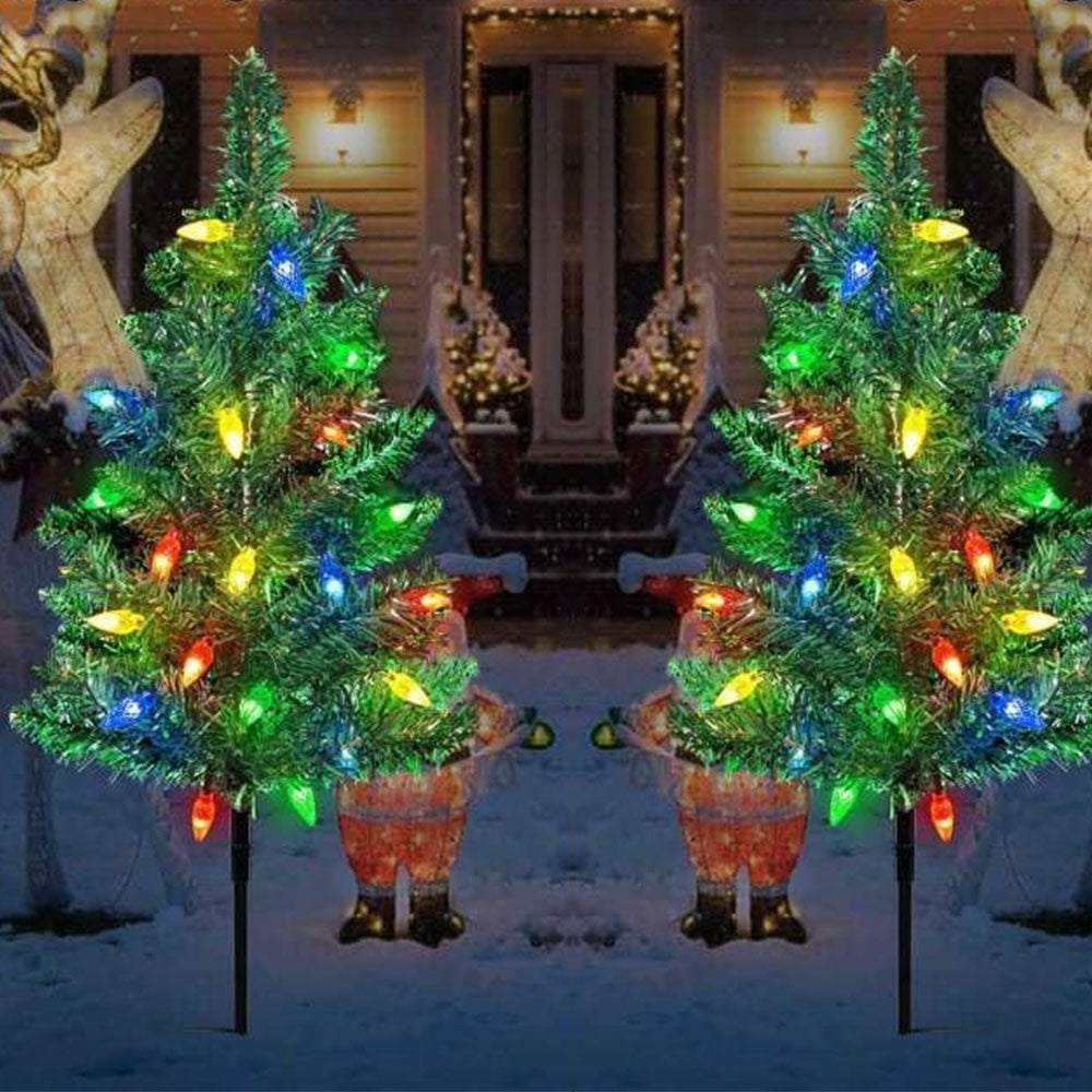 4-in-1 Solar Christmas Tree Lights Xmas Outdoor Garden Decorations