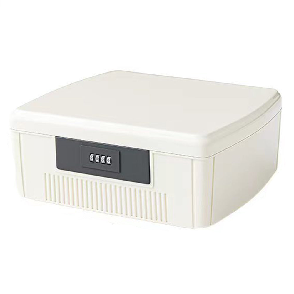 4-Digit Combination Lock Box Lockable Safe Storage Case White