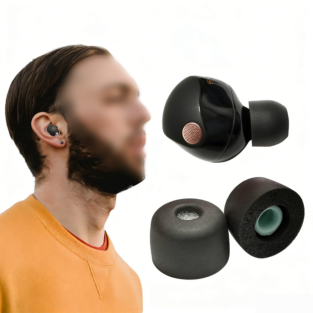 16 Pcs Memory Foam Ear Tips for Sony WF-1000XM6 XM5 XM4 Earbuds-Black