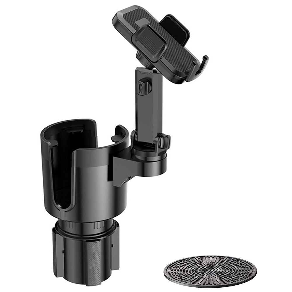 2 in 1 Car Cup Holder Phone Mount Long Arm 360 Degree Rotation