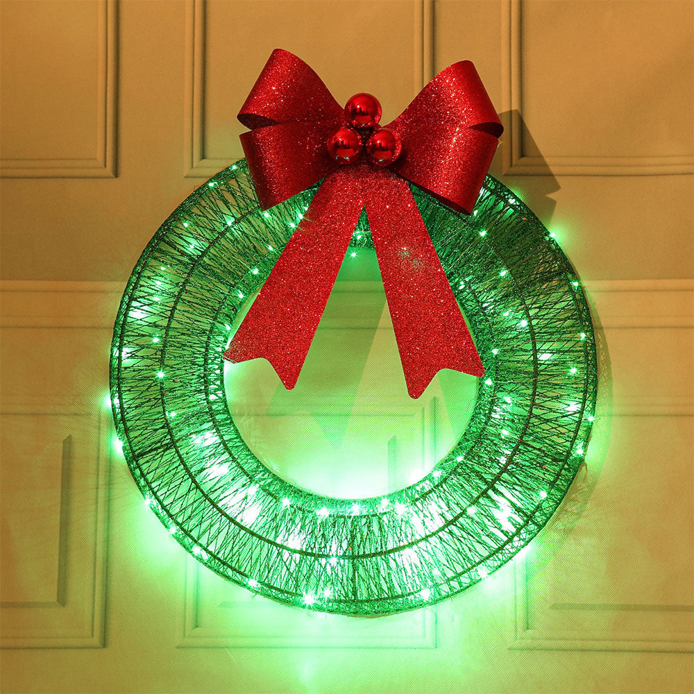 Christmas Hanging Wreath Festive Artificial Garland Decoration Green