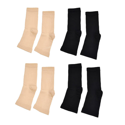 4 Pairs of Unisex Plantar Fasciitis Socks-Black + Nude