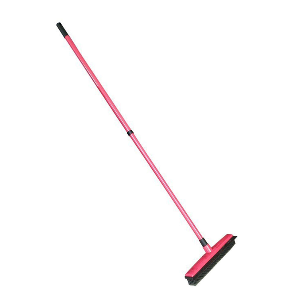 Rubber Broom for Pet Hair Car Windows Cleaning Long Handle Squeegee Red