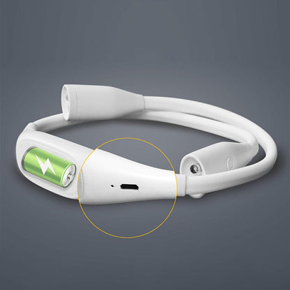 Dimmable LED Neck Reading Light Dual Head Flexible Book Light White