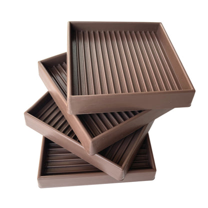 8 Piece Rubber Furniture Leg Floor Protectors - Brown