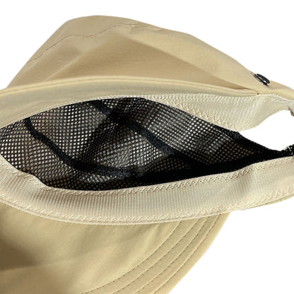 Wide Brim Quick Dry Foldable Sun Hat with Ponytail Opening - Khaki