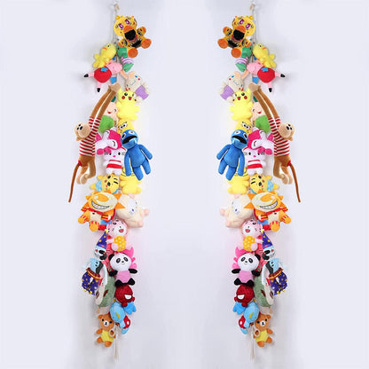 Hanging Storage Chain with 20 Metal Clips for Stuffed Toy Boho Plush Animal Hammock Corner for Room Decor