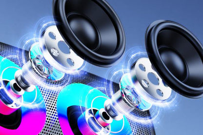 Bluetooth Speaker with Wired Microphone Portable Party TWS Speaker with Lights