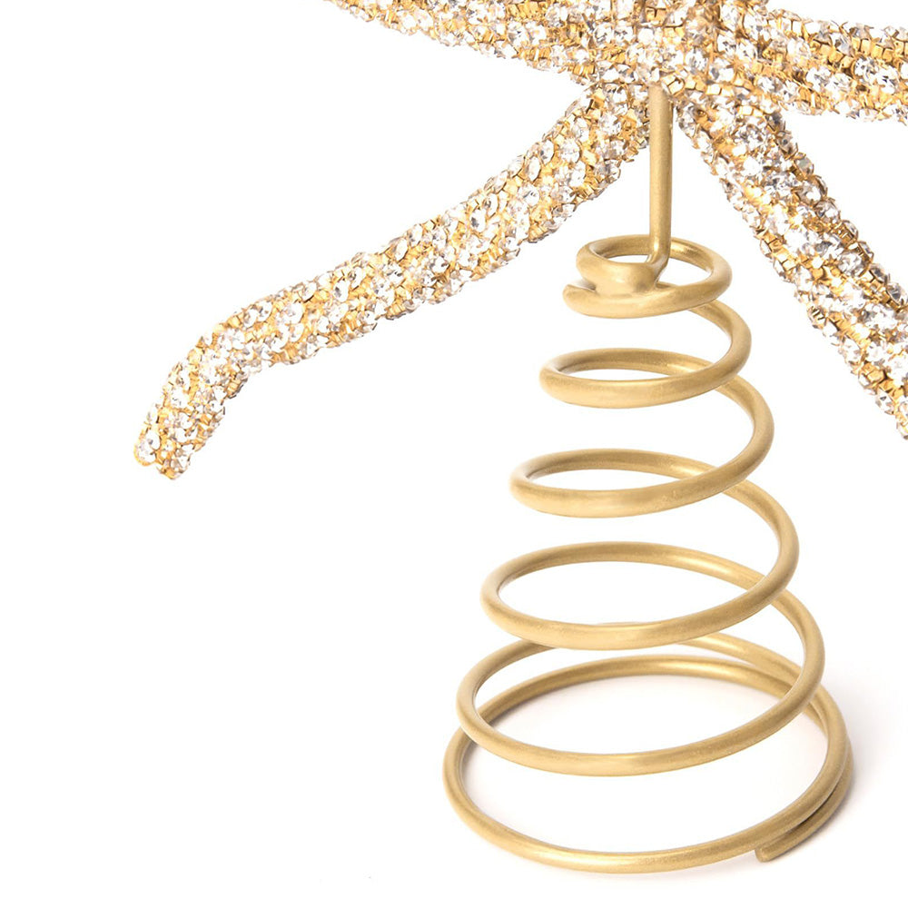 Sparkling Christmas Tree Top Bow Elegant Holiday Decoration Gold