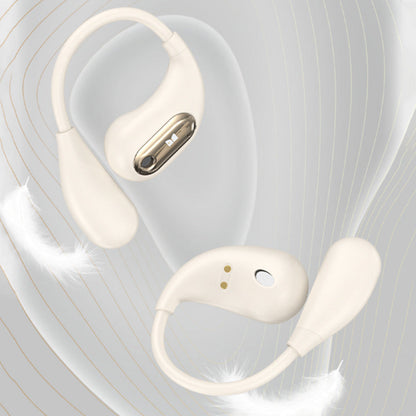 Wireless Open Ear Headphones Bluetooth 5.4 Stereo Sound Earphones with Charging Case Beige