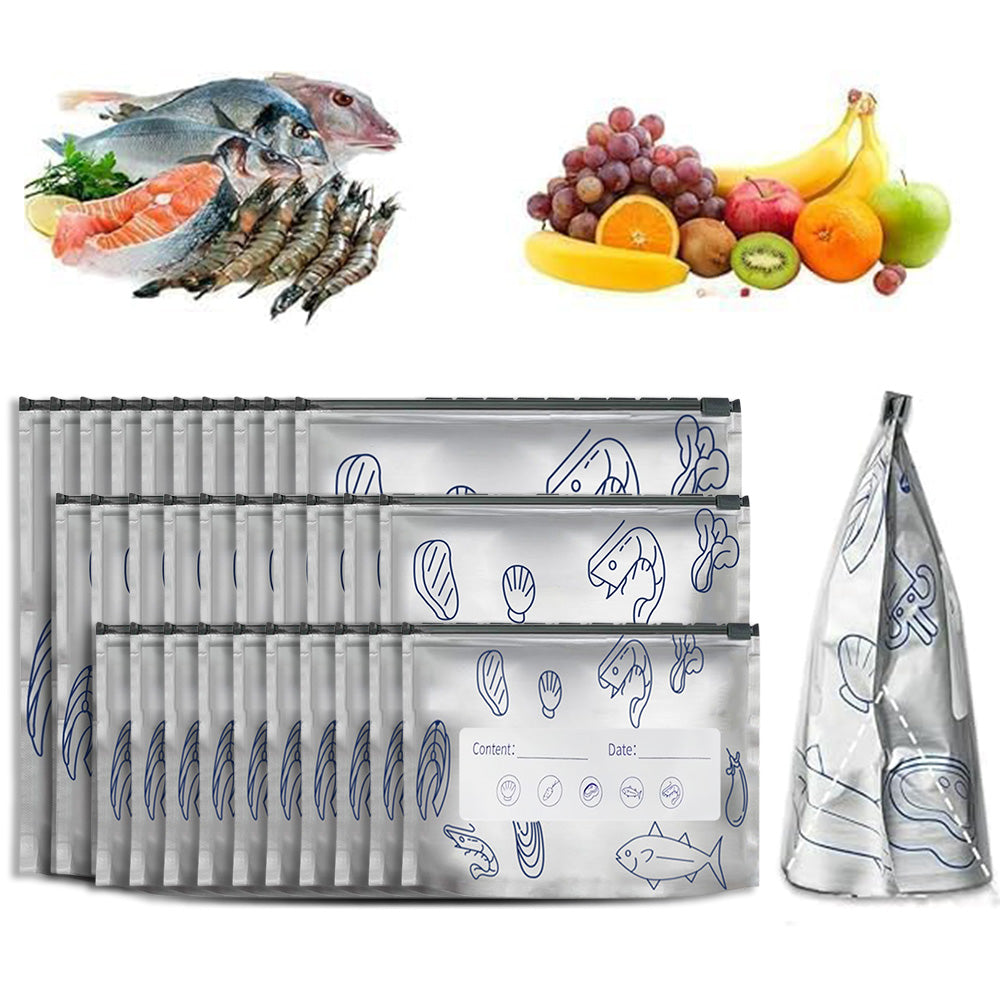 30 Pack Reusable Aluminum Foil Freezer Bags