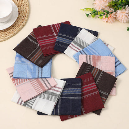 12Pcs Classic Hankies for Men Polyester Square Hanky Mens Pocket Square Handkerchiefs