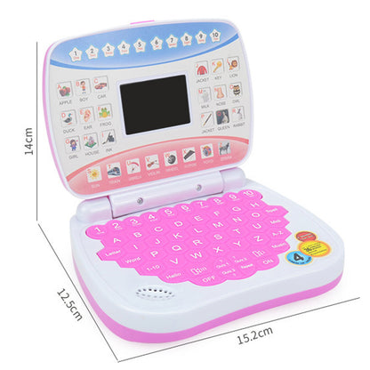 Pretend Laptop Toy with Music for Bilingual Learning - Pink