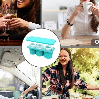 3pcs Ice Cube Tray for Stanley Cup Silicone Ice Cube Maker With Lid for 30-40oz Tumbler