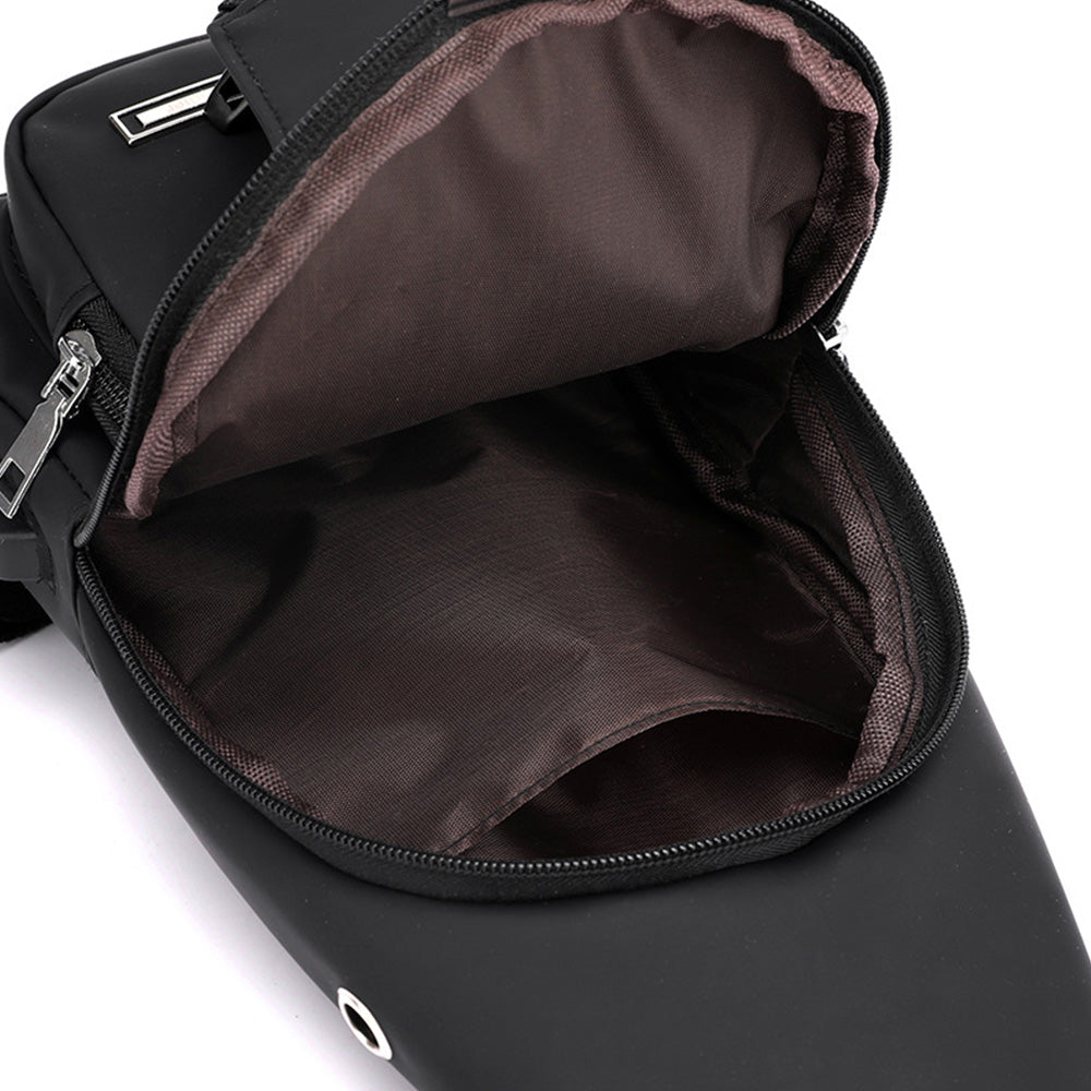Men Chest Bag Shoulder Backpack Cross Body Satchel Travel Sling   Bag Black