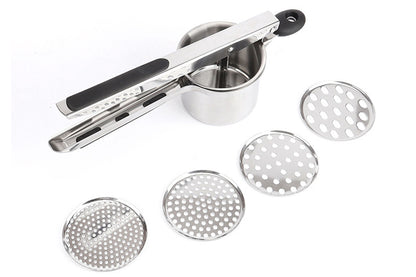 3-in-1 Stainless Steel Potato Ricer & Masher with 3 Interchangeable Discs
