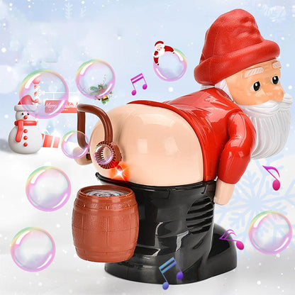 Funny Santa Claus Bubble Machine with Light and Music Automatic Bubble Blower Machine for Christmas