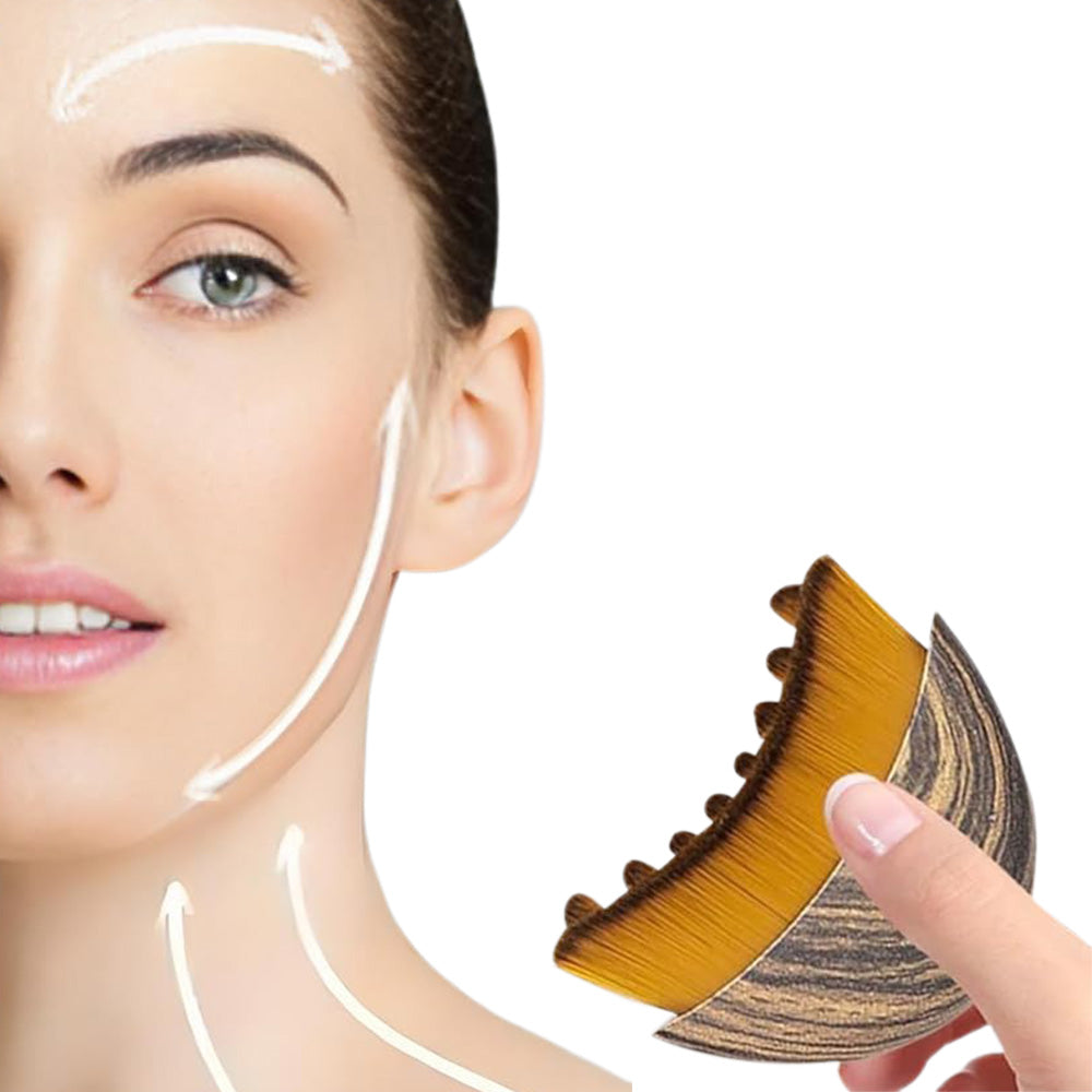 2Pcs Lymphatic Contour Face Brushes Jawline Sculpting Massager Brushes for Face Chin