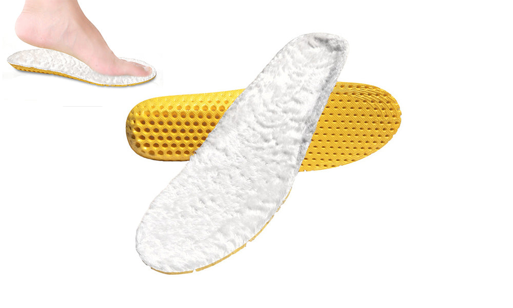 Sport Wool Blend Insoles Pain Relief Orthotics Plantar Fasciitis High Arch Support Insoles-White