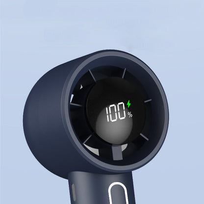 Portable Handheld Turbo Fan with Digital Display Rechargeable Pocket Hand Fan for Travel Outdoor Blue