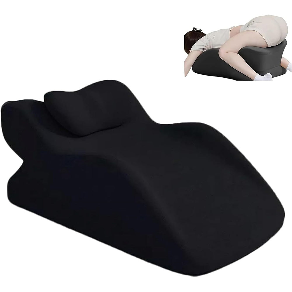Ergonomic Memory Foam Reclining Pillow Prone Reading Cushion for Bed and Sofa Black