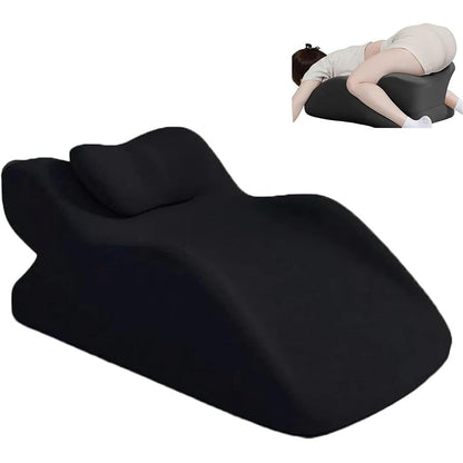 Ergonomic Memory Foam Reclining Pillow Prone Reading Cushion for Bed and Sofa Black