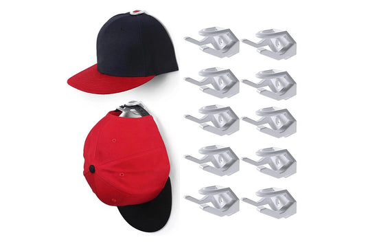 10 Pack Hat Racks for Baseball Caps Fashion Self-Adhesive Hat Hooks Room Decor-White