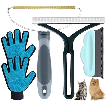 5Pcs Set Pet Hair Removers Dog Cat Hair Lint Removal Tool for Carpets Clothes Furniture Car Upholstery