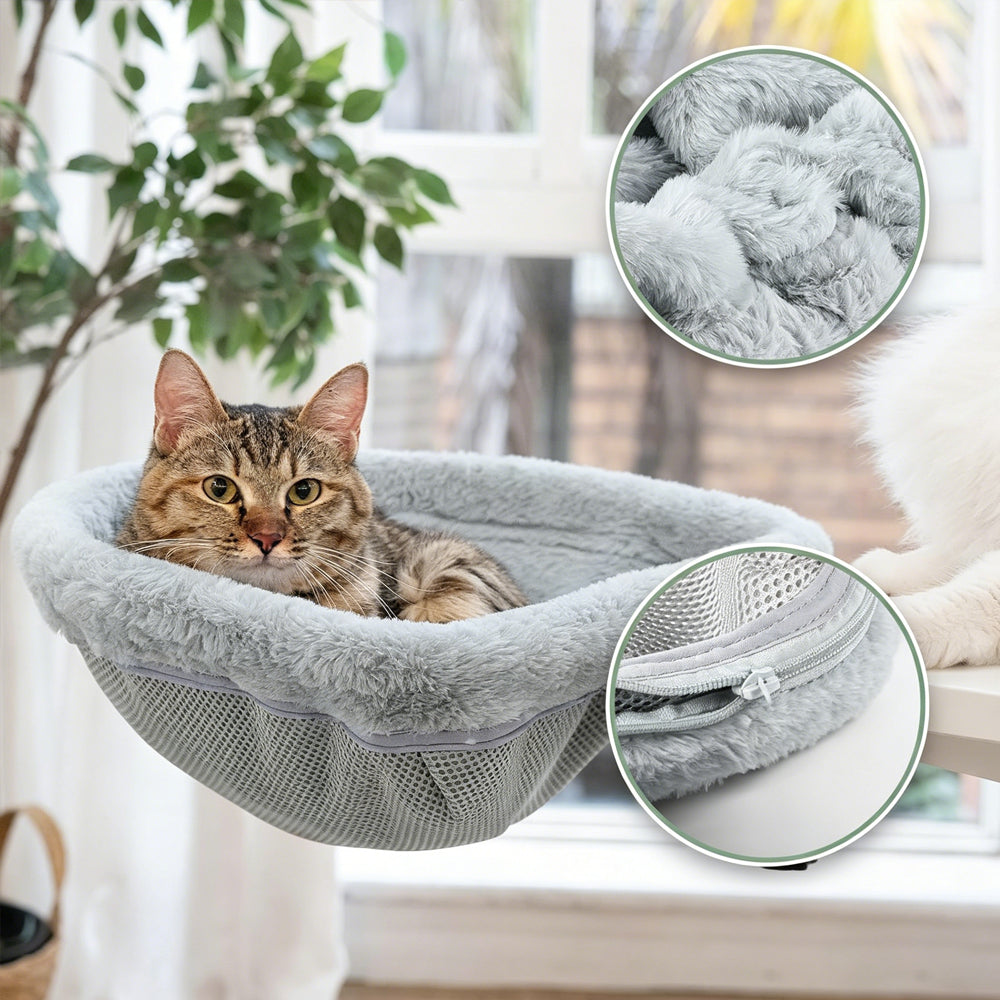 Cat Desk Bed Foldable Semi-Circular Cat Bed for Home Office Workspace