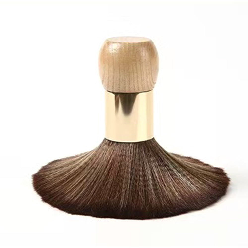 Soft Hair Sweeper Brush with Storage Case Neck Duster Brush - Gold