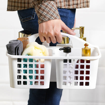 4 PCS Shower Caddy 3 Compartments Plastic Organizer Basket-White