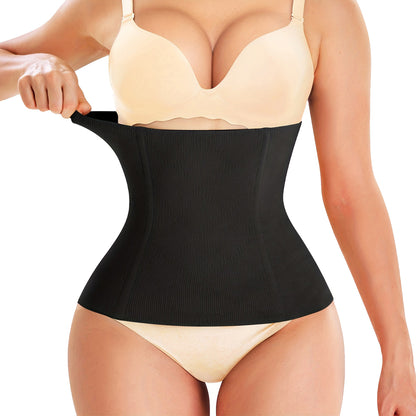 Postpartum Waist Trainer Breathable Postpartum Belly Band - Black