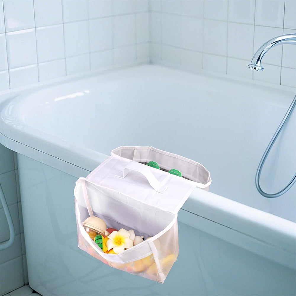 2 Compartments Bath Toy Organizer Bath Tub Toy Storage Organizer