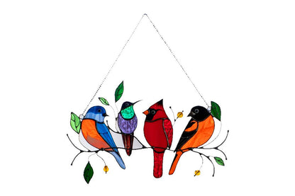 Multicolor Birds Window Hanging Stained Acrylic Window Ornaments Mothers Day Gift-Style 2