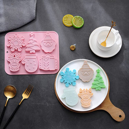 2 Pack Christmas Chocolate Cake Mold Silicone Molds for Plaster