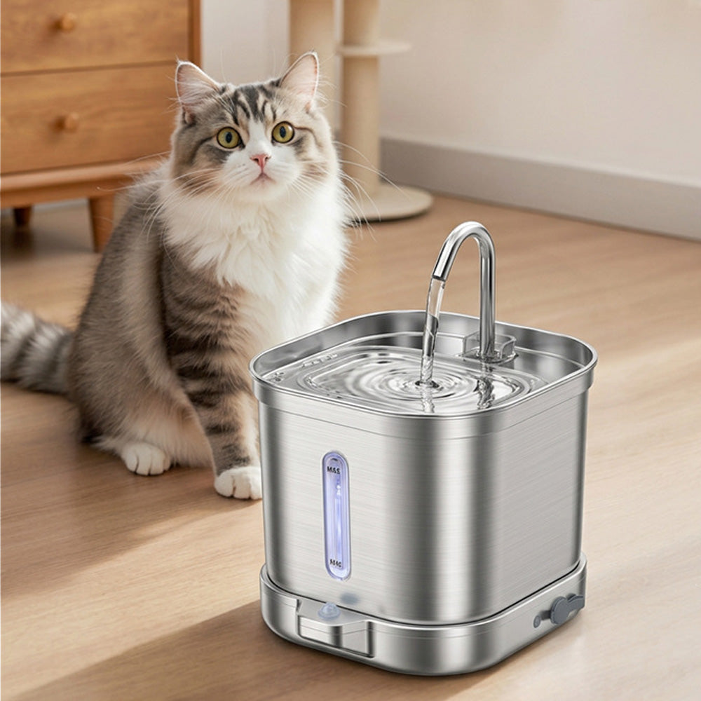 2L Stainless Steel Cat Water Fountain