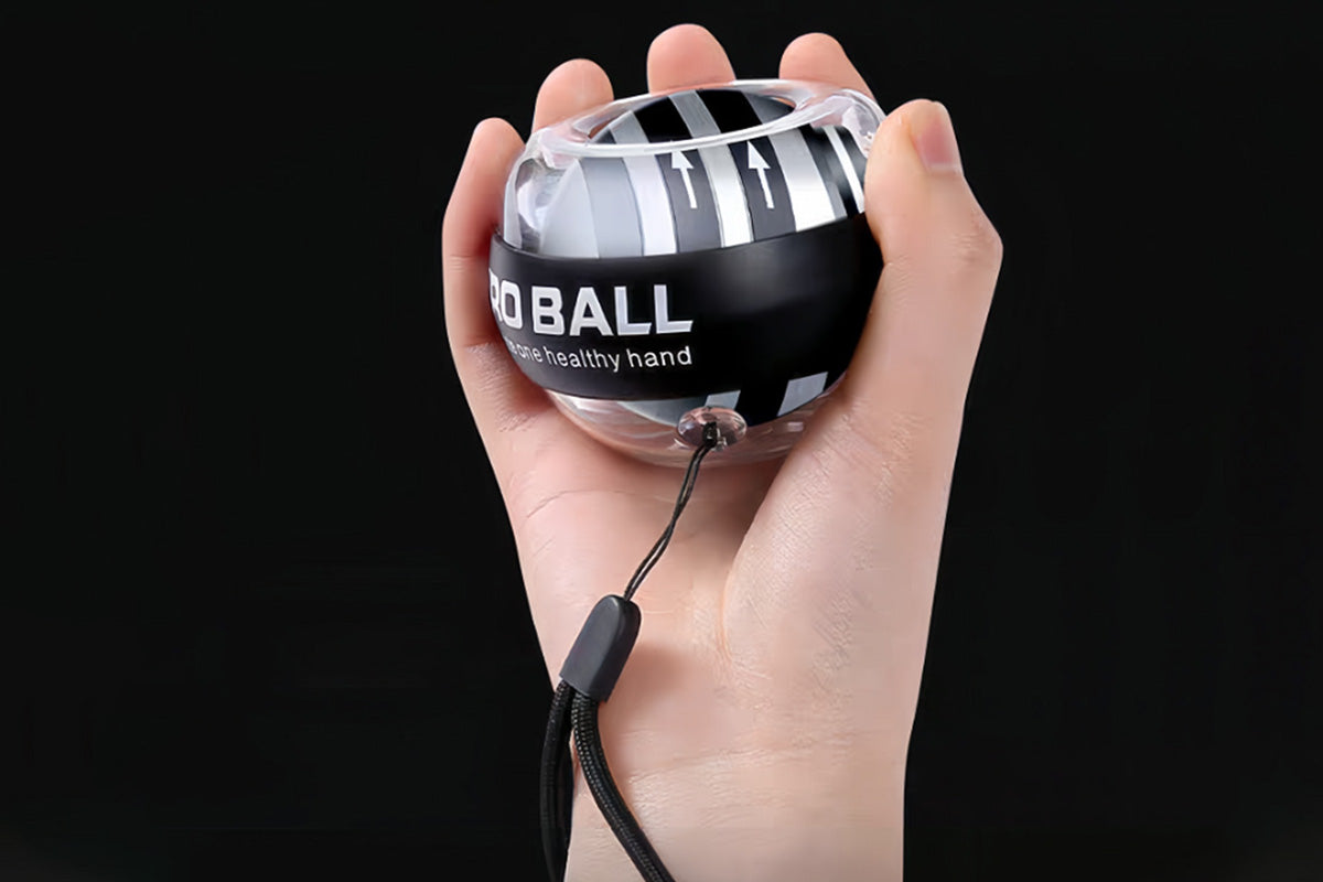LED Wrist Ball Trainer Auto-Start Wrist Strengthener Gyroscopic Forearm Exerciser Gyro Ball for Strengthen Arms Muscles Wrist-Black