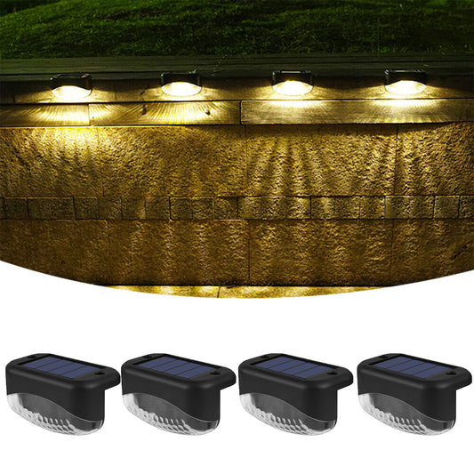 4Pcs Solar Waterproof Fence Yard Lamp Lamp Deck Lights Wall Landscape Lamp -Warm White