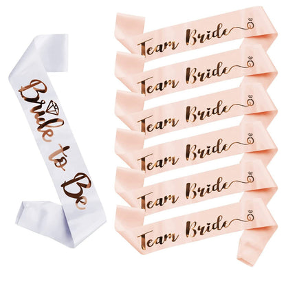 7Pcs Bride to Be Sash Set Team Bride Sash for Bridal Shower Bachelorette Parties