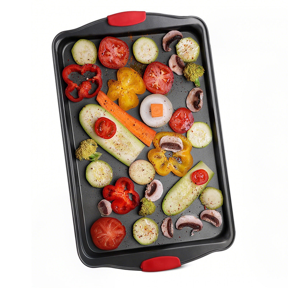 3Pcs Nonstick Kitchen Oven Baking Pans Set Premium Carbon Steel Bakeware for Oven Baking