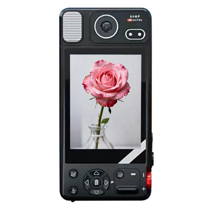 Digital Camera with 270 Degree Rotating Lens for Selfie Vlog -Black