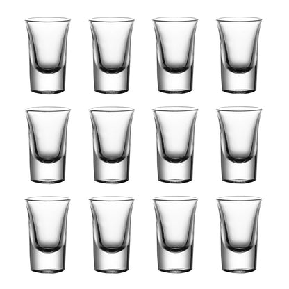 12 PCS Heavy Base Shot Glasses for Whiskey Vodka Tasting