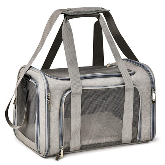 Foldable Travel  Pet Carrier Bag Portable Cat Dog Kennel Bag Grey