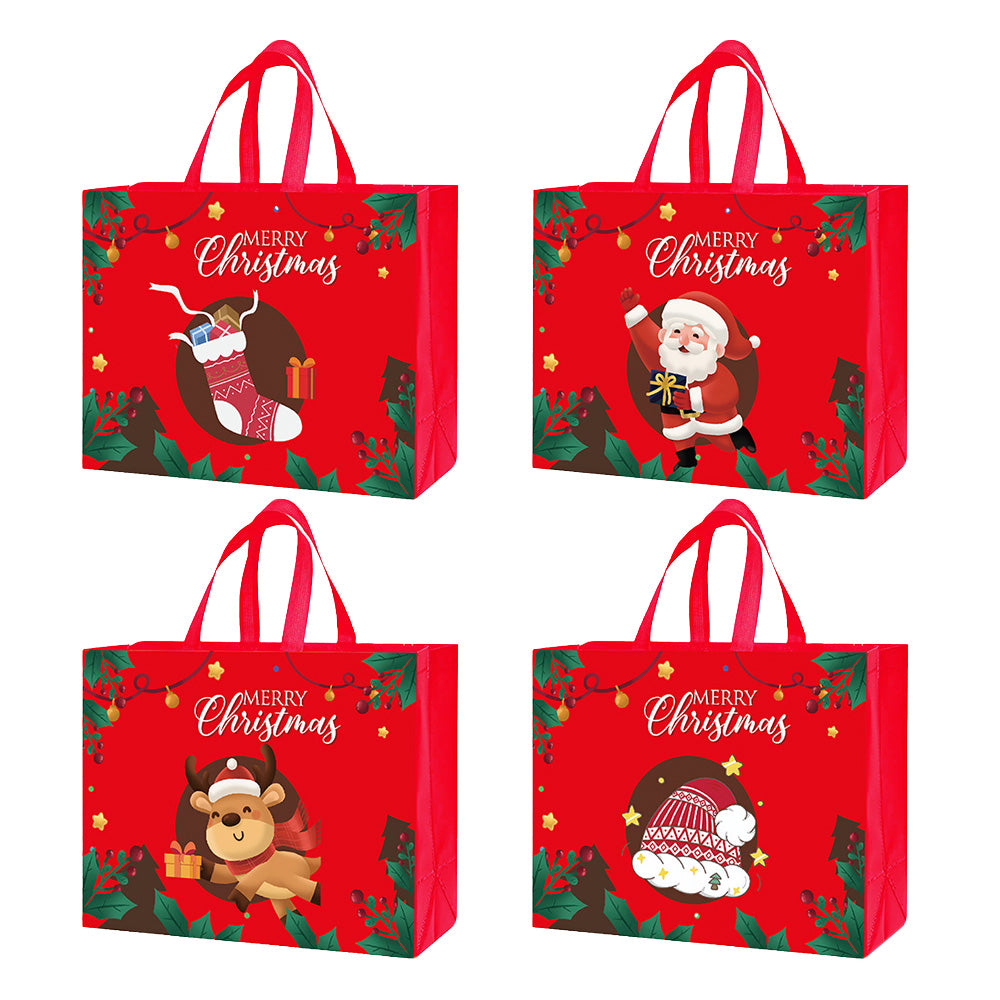 24 Pack Christmas and Halloween Handled Gift Shopping Bags - Red