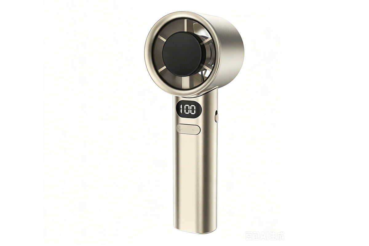 Rechargeable Handheld Fan with 120 Speeds - Gold
