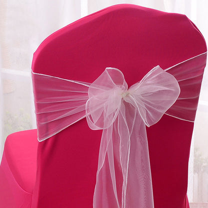 10 Piece Sheer Organza Wedding Chair Back Bow Sashes for Party Decor - White