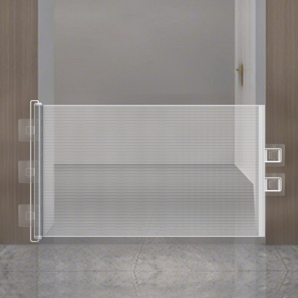 Retractable Dog Gate for Outdoor Staris Hallways Doorways No Drill-White