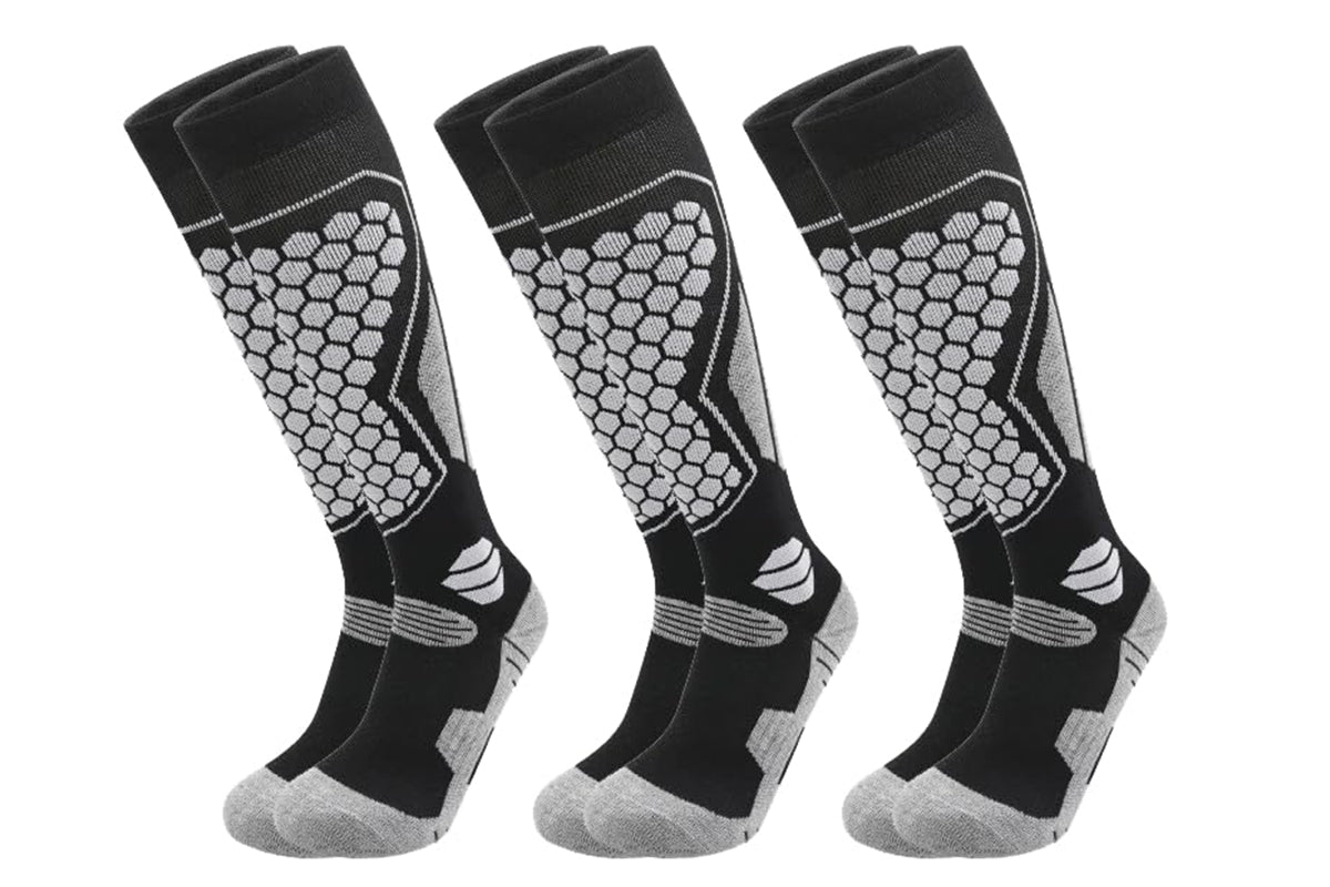 Ski Thermal Socks Thermal Knee High Socks for Snowboarding Winter Warmth Socks -Black