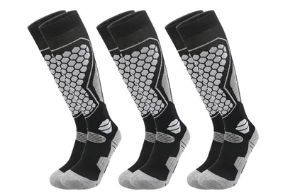Ski Thermal Socks Thermal Knee High Socks for Snowboarding Winter Warmth Socks -Black